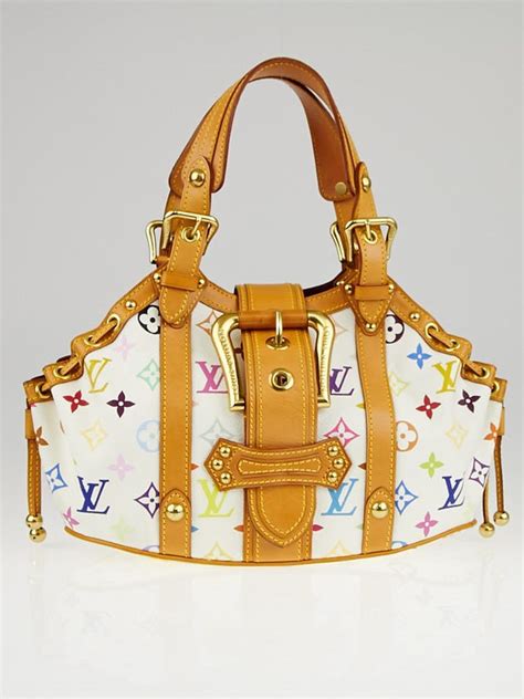 louis vuitton white monogram multicolore theda gm bag